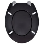 WC Toilet Seat MDF Lid Simple Design Black