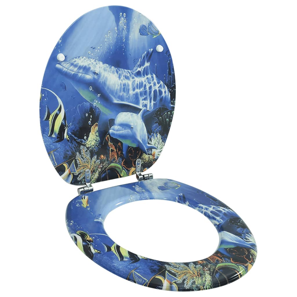 Toilet Seats with Hard Close Lids MDF Dolphins