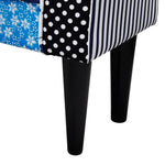 Patchwork Bench Country Living Style Blue & White