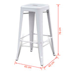 Bar Stools 2 pcs White Steel