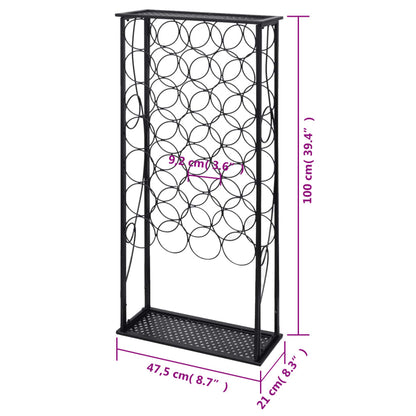 Wine Rack for 28 Bottles Metal - 47.5×21×100cm