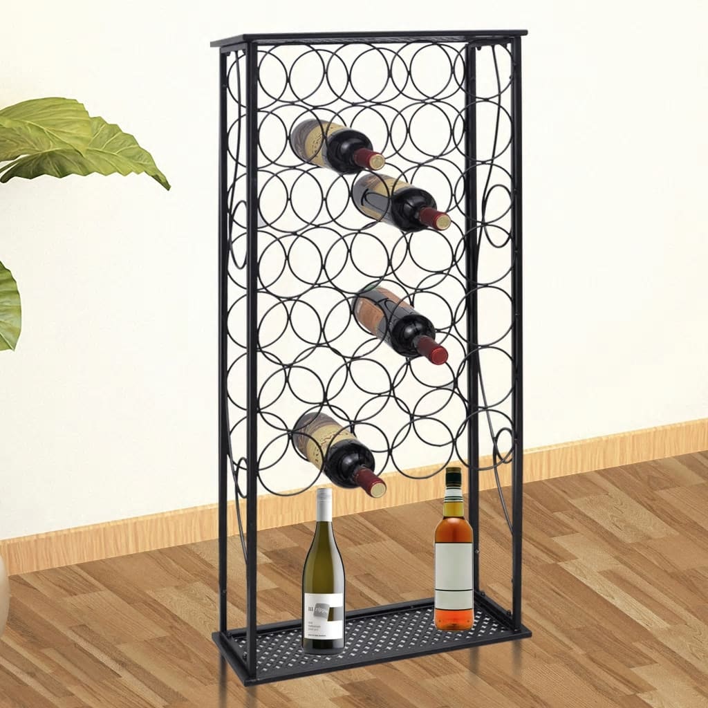 Wine Rack for 28 Bottles Metal - 47.5×21×100cm