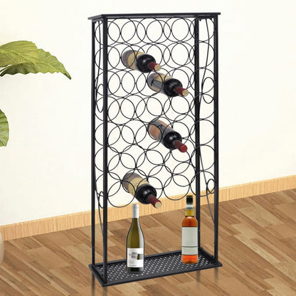 Wine Rack for 28 Bottles Metal - 47.5×21×100cm