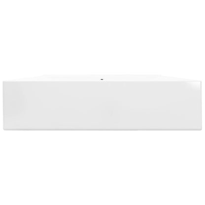Luxury Ceraic Basin Rectangular Sink White with Faucet Hole