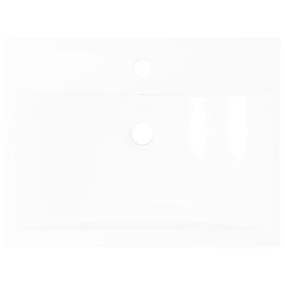Luxury Ceraic Basin Rectangular Sink White with Faucet Hole