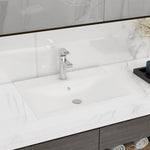 Luxury Ceraic Basin Rectangular Sink White with Faucet Hole