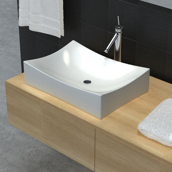  Bathroom Ceramic Porcelain Sink Art Basin White High Gloss