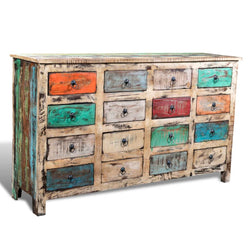 Reclaimed Cabinet Solid Wood Multicolour with 16 Drawers