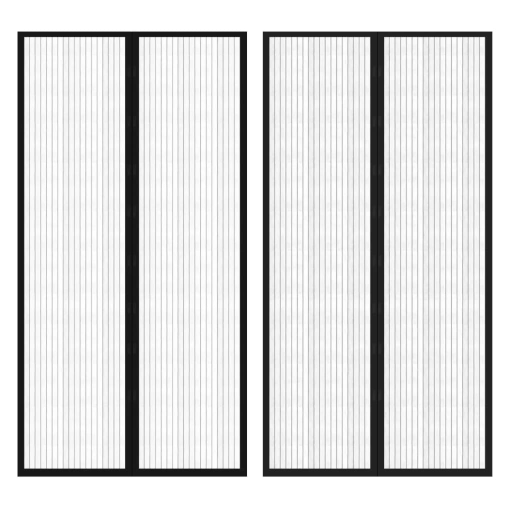 Insect Door Curtain  2 pcs Magnet Black