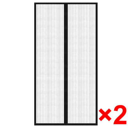 Insect Door Curtain  2 pcs Magnet Black