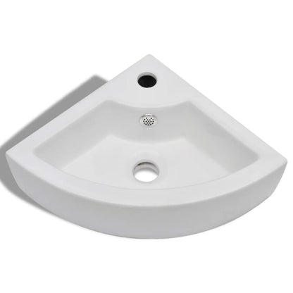 Wash Basin with Overflow White
