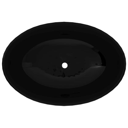 Luxury Ceramic Basin Oval-shaped Sink Black