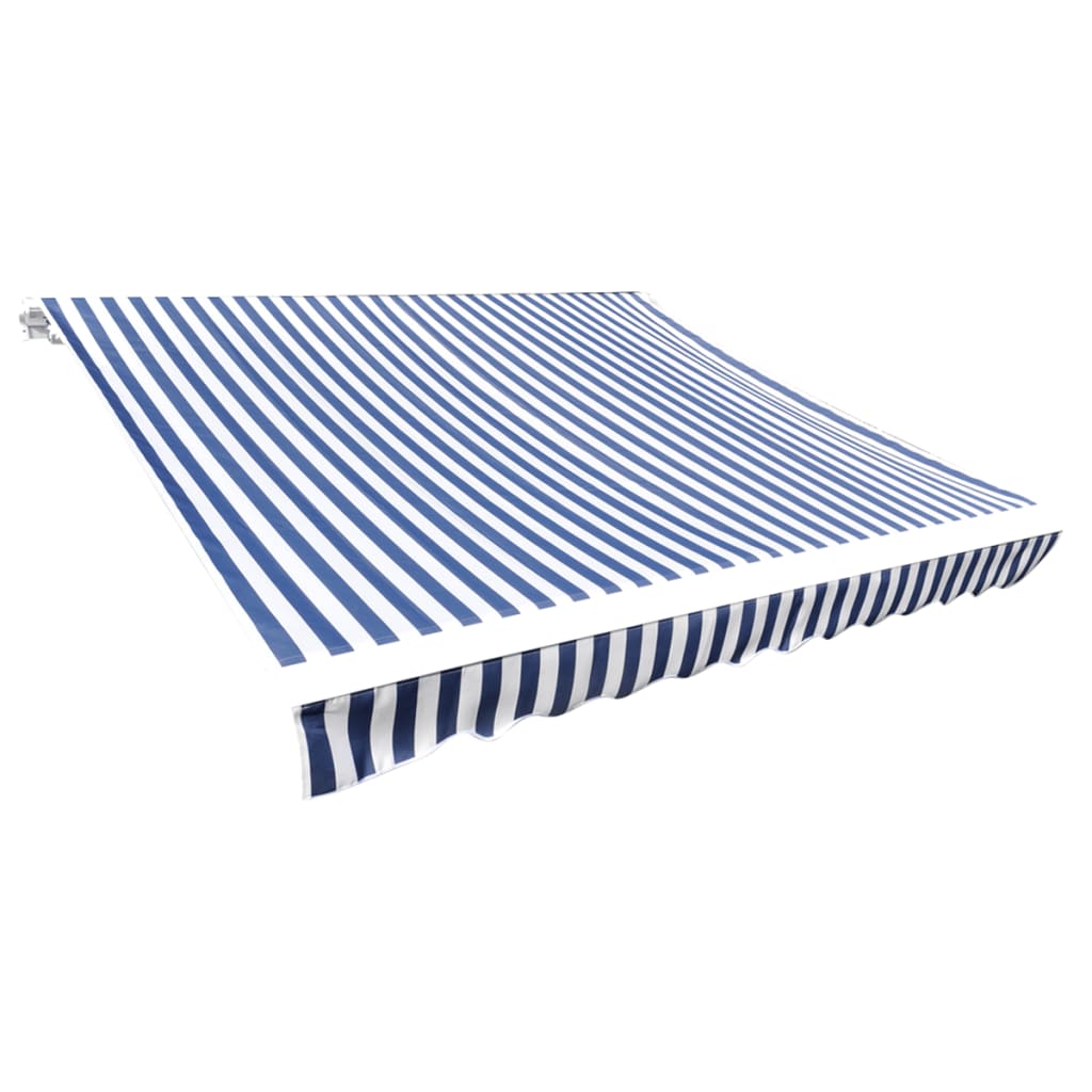 Awning Top Sunshade Canvas Blue & White S