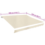 Awning Top Sunshade Canvas Cream S