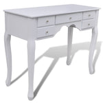 Dressing Table with Mirror and Stool 7 Drawers White