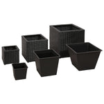 Garden Square Rattan Planter Set 3 pcs Black