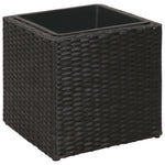 Garden Square Rattan Planter Set 3 pcs Black