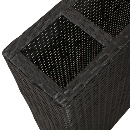 Garden Rectangle Rattan Planter Set Black