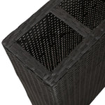 Garden Rectangle Rattan Planter Set Black