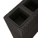 Garden Rectangle Rattan Planter Set Black