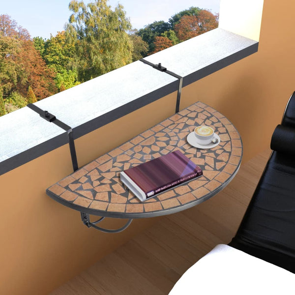  Hanging Balcony Table Terracotta Mosaic