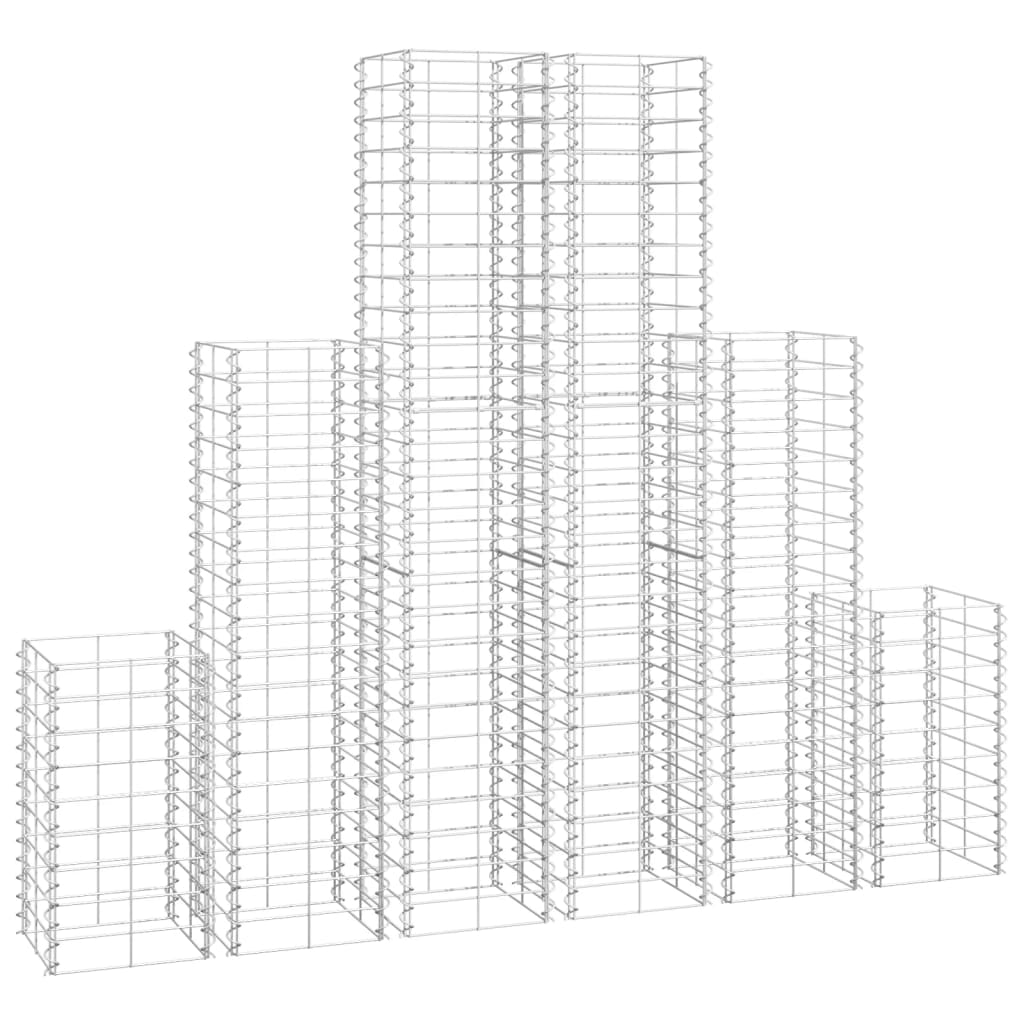 6 Piece Gabion Set Galvanised Wire