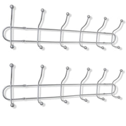 Steel Wall Peg Board with 12 Hooks 2 pcs