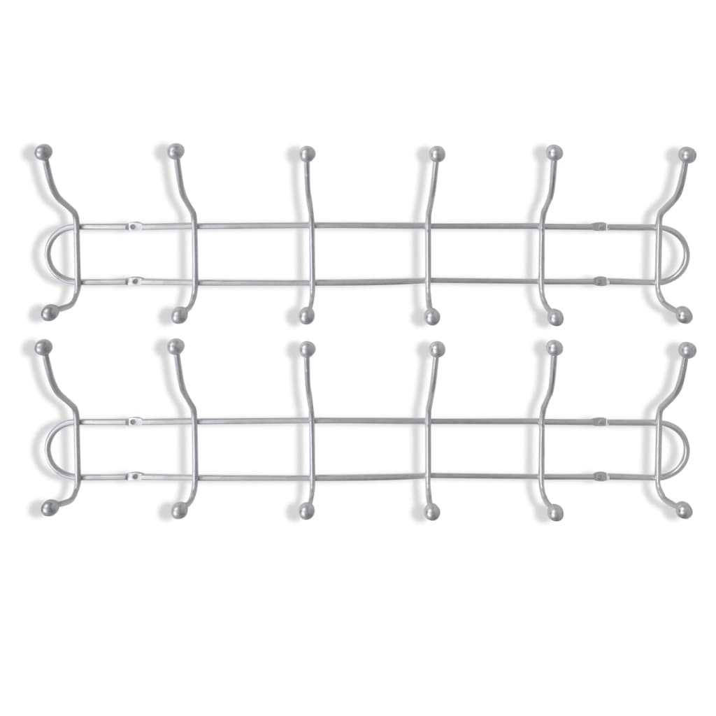 Steel Wall Peg Board with 12 Hooks 2 pcs