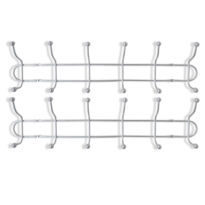 Steel Wall Peg Board with 12 Hooks 2 pcs