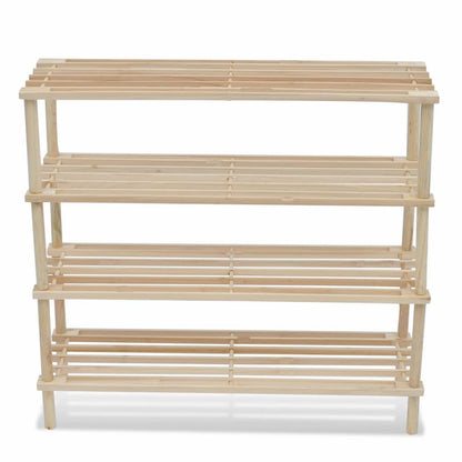 Wooden Shoe Rack 4-Tier Shoe Shelf Storage 2 pcs