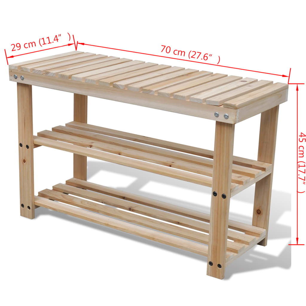 2-in-1 Wooden Shoe Rack With Bench Top Durable