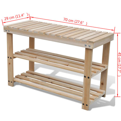 2-in-1 Wooden Shoe Rack With Bench Top Durable