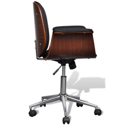 Swivel Arm Chair Bent Wood and Leather
