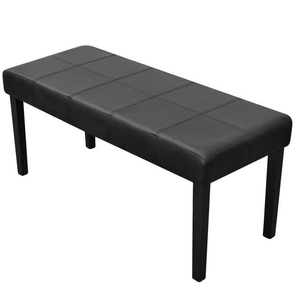  Black High Quality Artificial Leather Bench