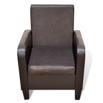 Armchair Brown Faux Leather S