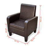 Armchair Brown Faux Leather S
