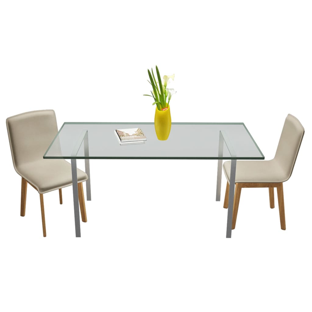 Dining Chairs 2 pcs Beige Fabric and Solid Oak Wood - 46×59×93cm