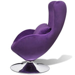 Swivel Egg Chair with Cushion Small Purple Velvet