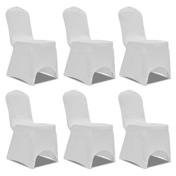  Chair Cover Stretch White 6 pcs