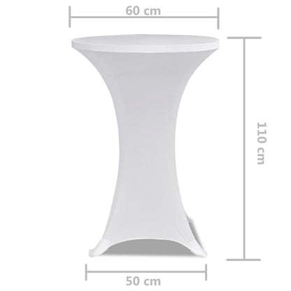 Standing Table Cover 60 cm White Stretch 2 pcs