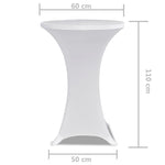 Standing Table Cover 60 cm White Stretch 2 pcs