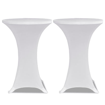 Standing Table Cover 70 cm White Stretch 2 pcs