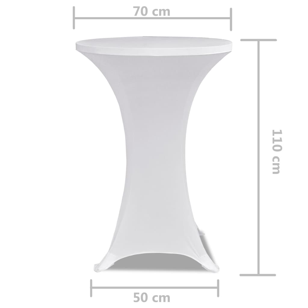 Standing Table Cover 70 cm White Stretch 2 pcs