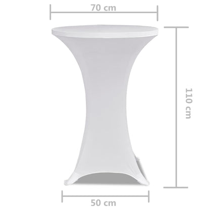 Standing Table Cover 70 cm White Stretch 2 pcs