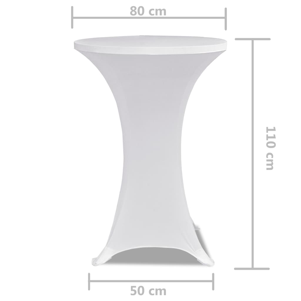 Standing Table Cover 80 cm White Stretch 2 pcs