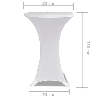 Standing Table Cover 80 cm White Stretch 2 pcs