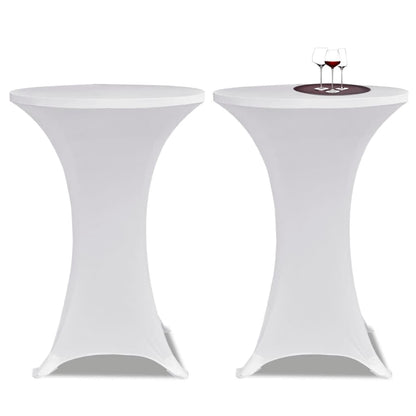 Standing Table Cover 80 cm White Stretch 2 pcs