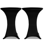 Standing Table Cover 60 cm Black Stretch 2 pcs