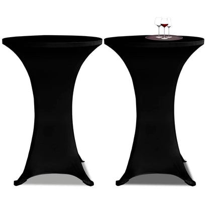 Standing Table Cover 60 cm Black Stretch 2 pcs
