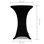 Standing Table Cover 70 cm Black Stretch 2 pcs